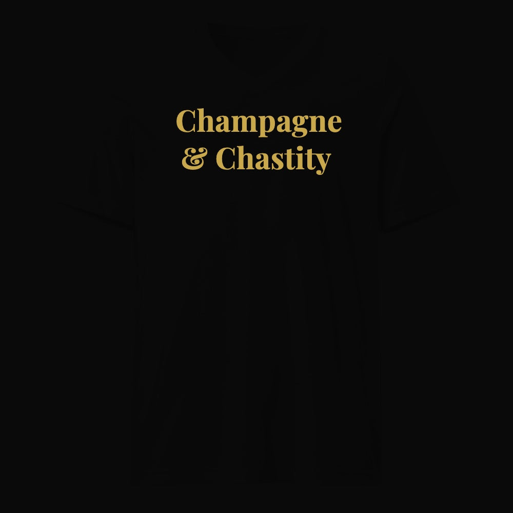 Champagne & Chastity - Satirical Old Money T-Shirt by Boogie Threads Co