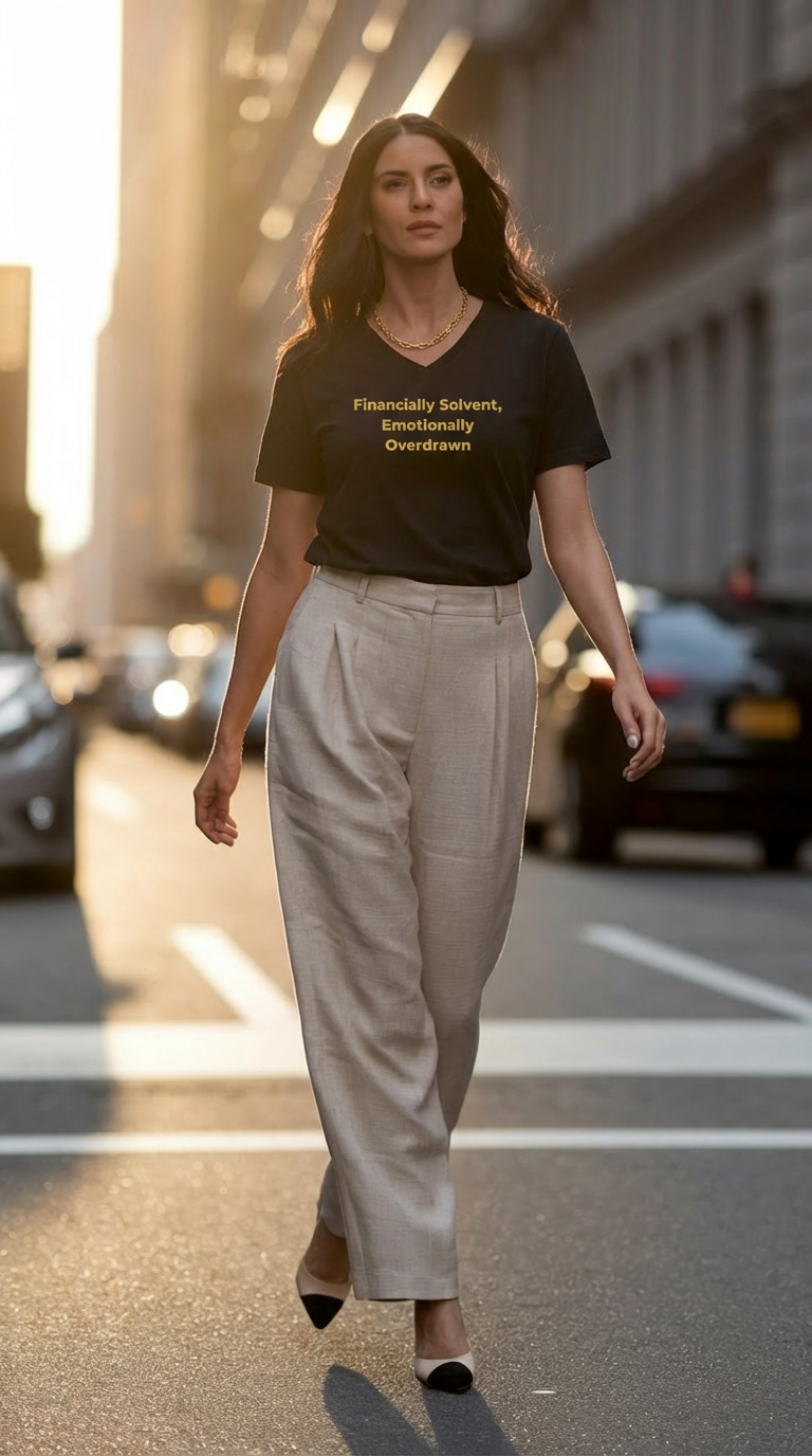 Financially Solvent, Emotionally Overdrawn — Boogie Threads Co. lifestyle photo