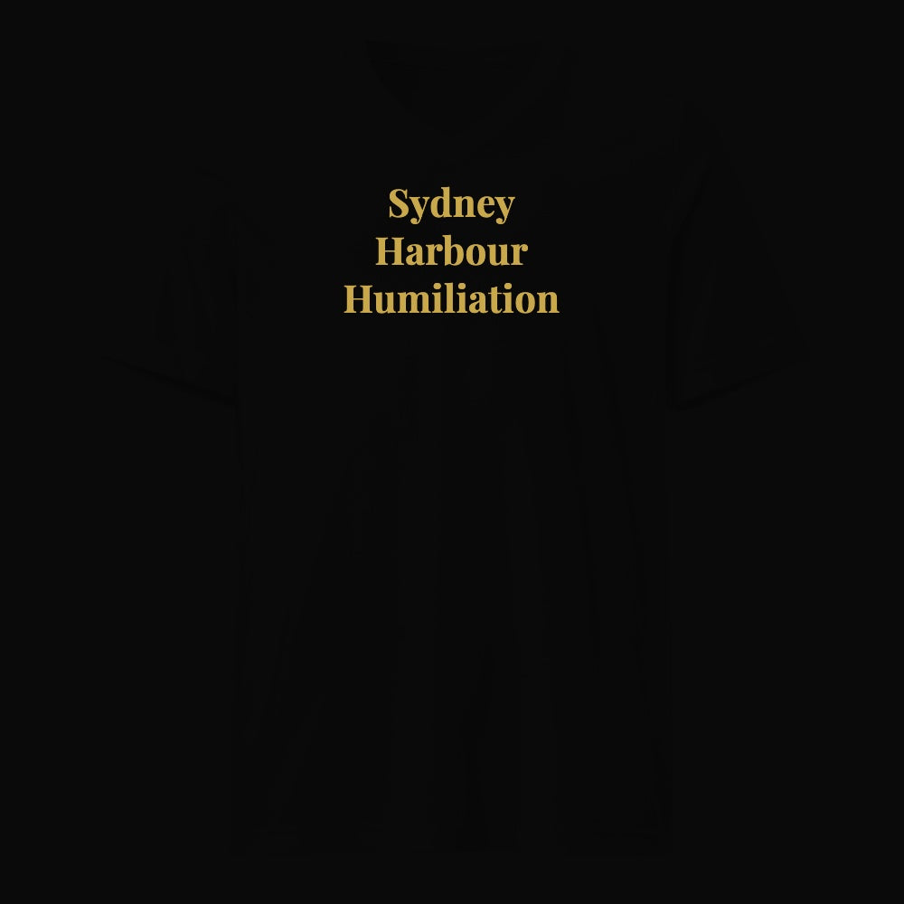 Sydney Harbour Humiliation - Satirical Old Money T-Shirt by Boogie Threads Co